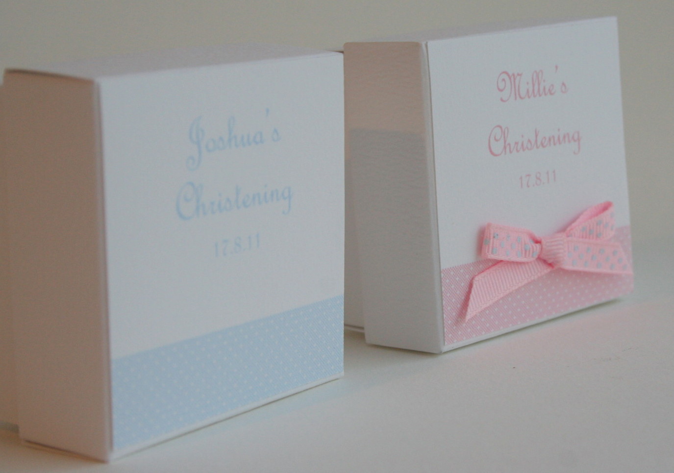 Christening favour boxes Christening favour boxes